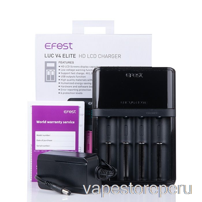 Vape Recargable Efest Luc V4 Elite Hd Lcd Cargador