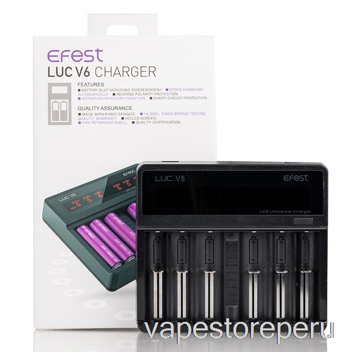 Vape Sin Nicotina Peru Efest Luc V6 Cargador Universal Lcd De 6 Bahías