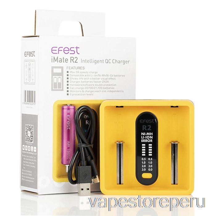 Vape Desechable Efest Imate R2 Cargador Inteligente Qc