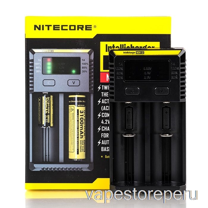 Cargador De Batería Vape Peru Nitecore I2 (2 Bahías)