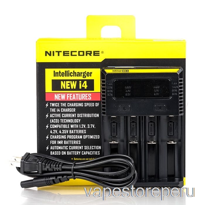 Vape Peru Nitecore I4 Cargador De Batería V2 (4 Bahías)