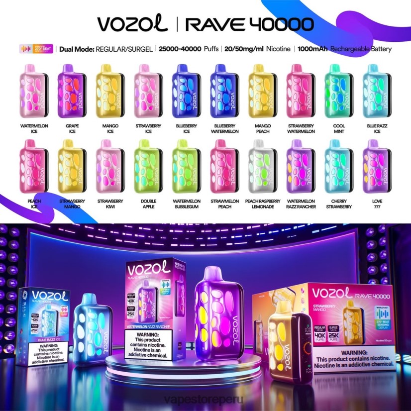 Vape Peru - Vozol Rave 40000 6R864V1