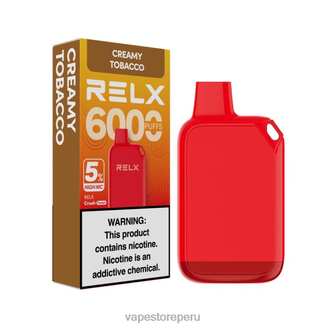 Vape Desechable - RELX Crush Pocket 6000 5% alto nic tabaco cremoso 6JPJ28