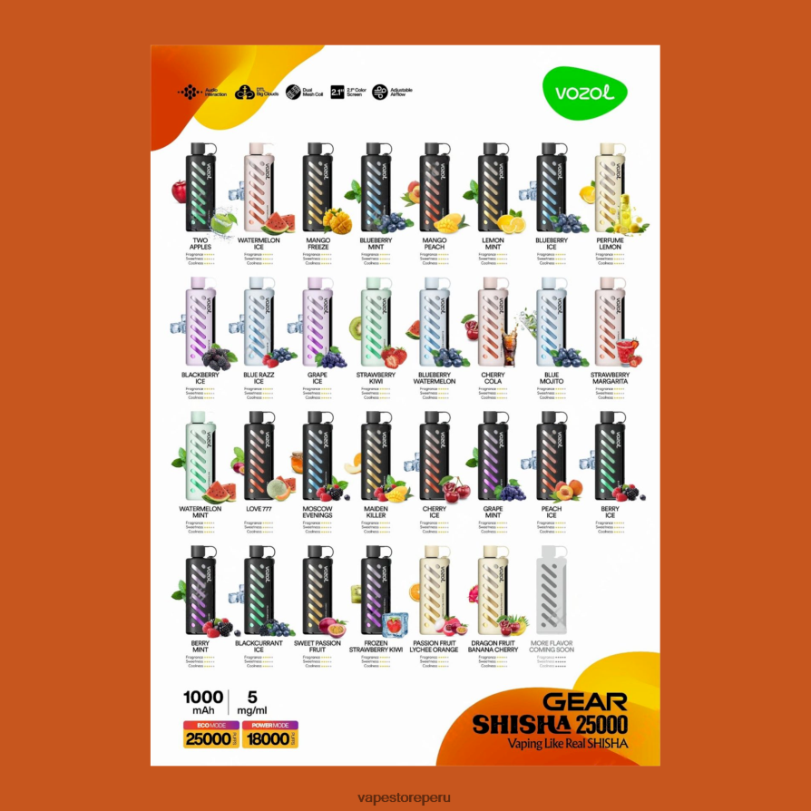 Vape Peru - VOZOL engranaje shisha 25000 4JBV221