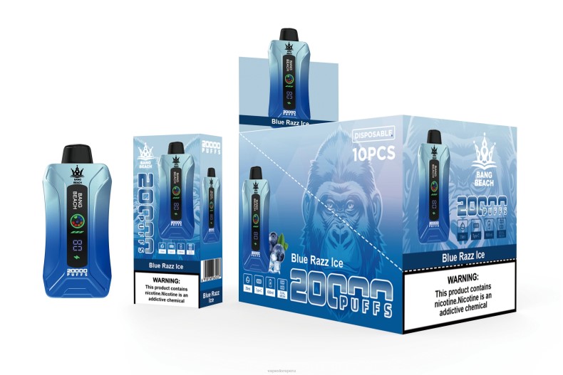 Vape Peru - Bang Beach vape elegante de la pantalla de 20000 soplos hielo azul FJ4V11