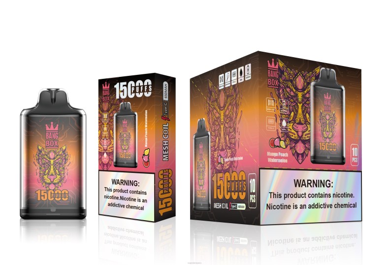 Vape Recargable - Bang Box s1-15000 bocanadas sandia mango durazno FJ4V107