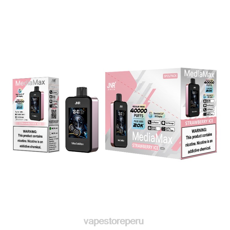 Vape Recargable - JNR MediaMax bocanada de 40k hielo de fresa 4VFH17
