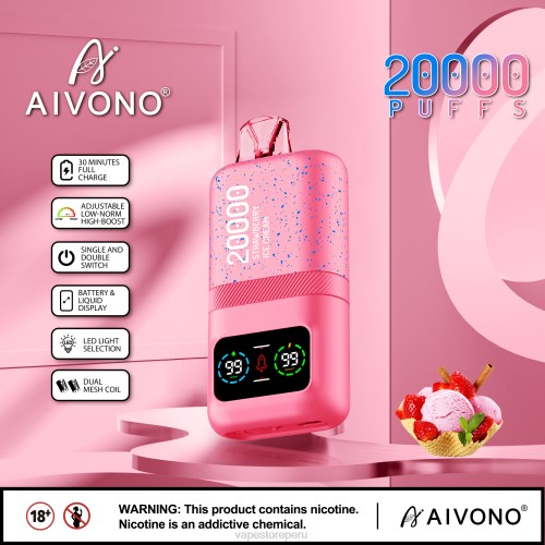 Vape Sin Nicotina Peru - Aivono AIM magic 20000 R4P680 helado de fresa