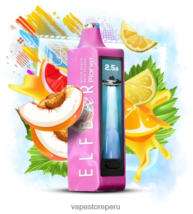 Vape Sin Nicotina Peru - Elf Bar Planet 25000 salpicadura de melocotón blanco baja 2HH26B20
