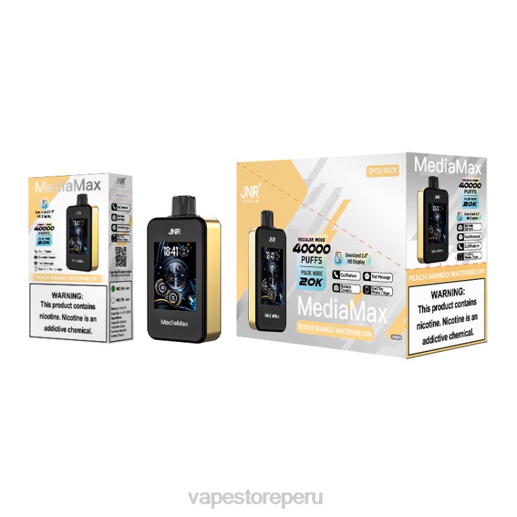 Vape Sin Nicotina Peru - JNR MediaMax bocanada de 40k sandia mango durazno 4VFH15