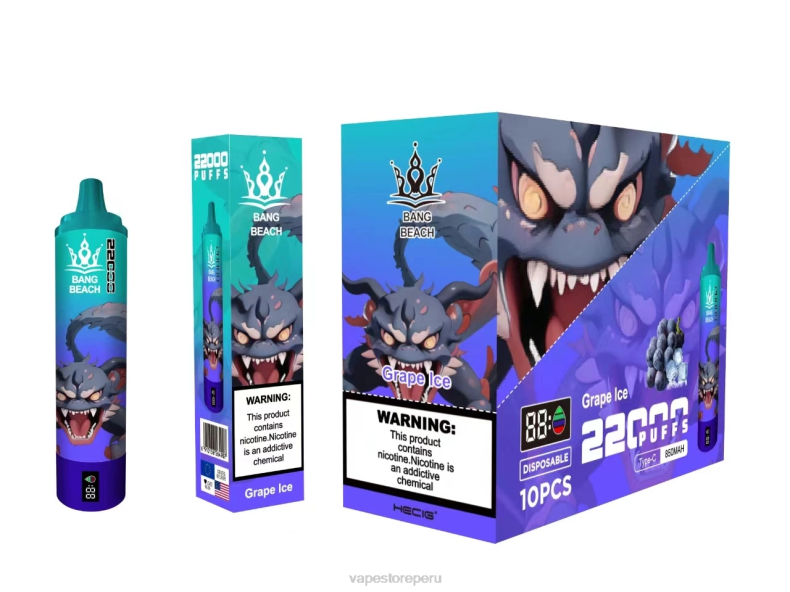 Vape Smoke - Bang Beach Pantalla inteligente de 22000 inhalaciones hielo de uva FJ4V19