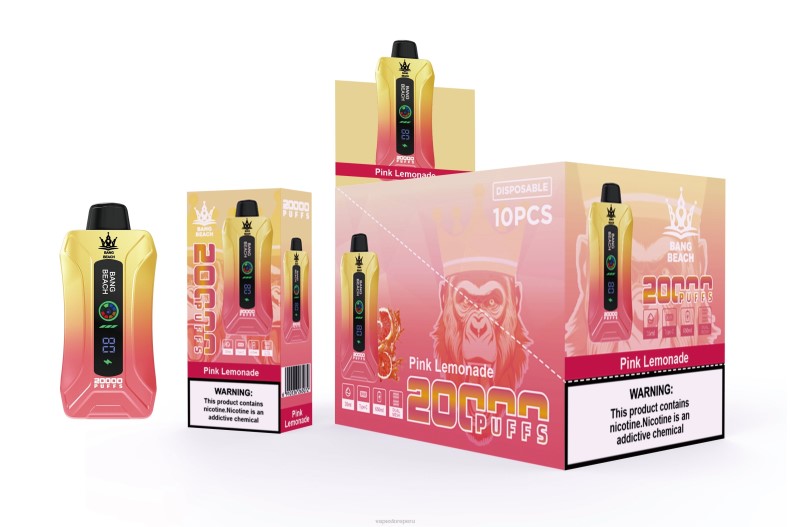 Vape Smoke - Bang Beach vape elegante de la pantalla de 20000 soplos limonada rosa FJ4V4