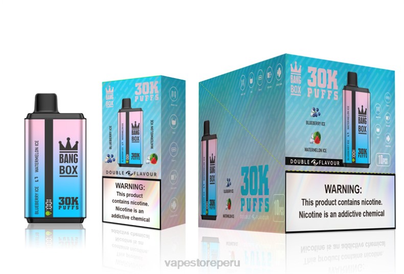 Vape Smoke - Bang Box 30000 inhalaciones de dos sabores. hielo de arándanos y hielo de sandía FJ4V69