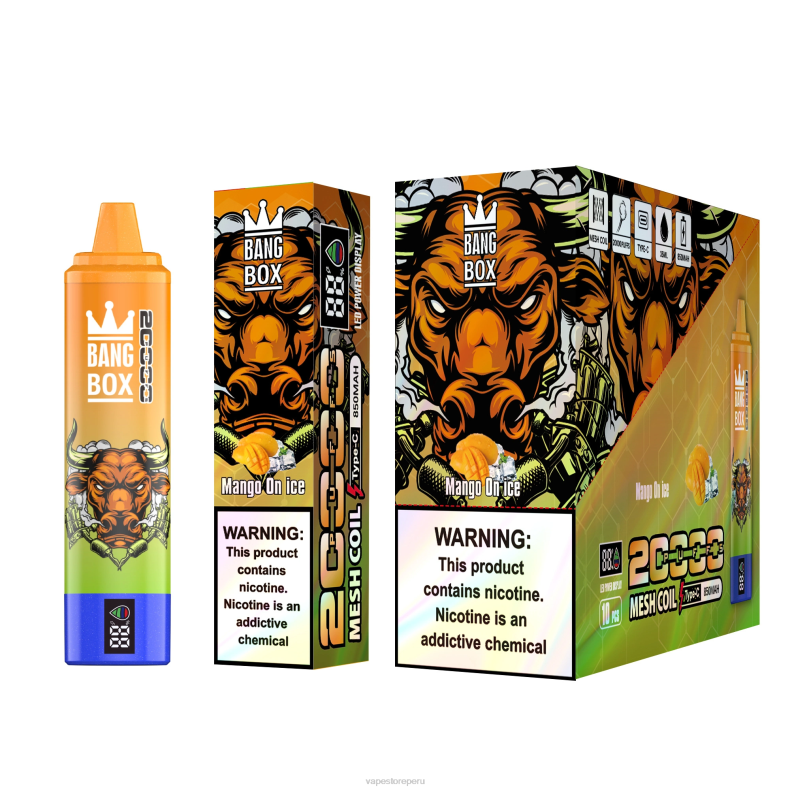 Vape Smoke - Bang Box Pantalla inteligente de 20000 inhalaciones mango en hielo FJ4V54