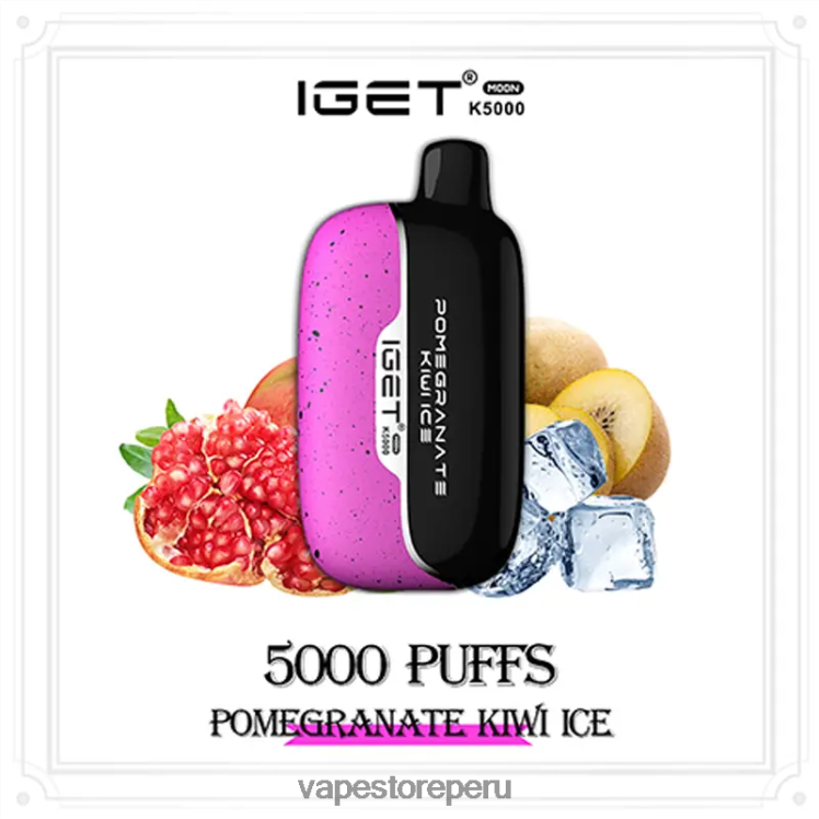 Vape Recargable - IGET Moon k5000 8ZJFH17 hielo de granada y kiwi