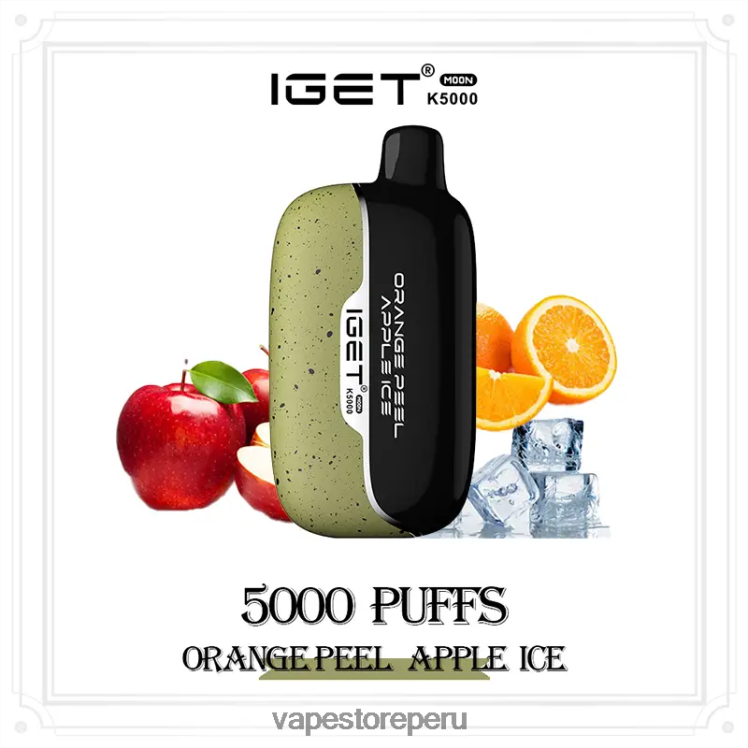 Vape Sin Nicotina Peru - IGET Moon k5000 8ZJFH15 hielo de manzana con piel de naranja