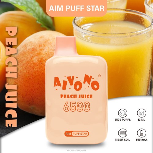 Vape Smoke - Aivono AIM PUFF STAR 6500 R4P6289 jugo de durazno