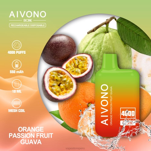 Vape Recargable - Aivono AIM BOXX 4000 R4P6212 guayaba naranja y maracuyá